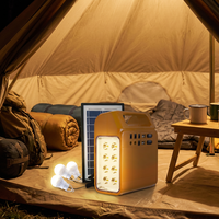 LEDTIMES Lampe d'urgence solaire LED portable 12W avec 3 ampoules DC, système d'éclairage solaire LED, lampe d'urgence solaire