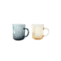 Élégante tasse en verre cristal avec anse, multicolore, 8 oz, pour boissons, vaisselle en verre alimentaire pour restaurant, fête, maison, cuisine