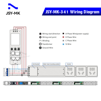 JSY-MK-341 Compteur PDU IP intelligent 63A avec carte d'alimentation intégrée et carte de contrôle de relais 16A Ethernet et TCP/IP SNMP V1/V2c/V3