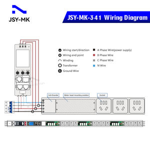 JSY-MK-341 Compteur PDU IP intelligent 63A avec carte d'alimentation intégrée et carte de contrôle de relais 16A Ethernet et TCP/IP SNMP V1/V2c/V3 - Product Image 5