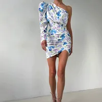 Robe asymétrique à une épaule pour femme, coupe ajustée, décontractée, idéale pour l'été