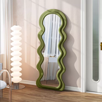 Boucle Welliger Bodenspiegel in Voller Länge mit Gepolstertem Wellenrahmen für Schlafzimmer, Ankleidezimmer, Wohnzimmer, Eingangsbereich, Heimdekoration Großhandel