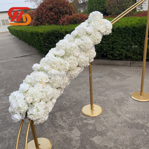SMOOTH <b>White</b> Flower Runner With Metal Stand for Birthday Party Wedding Events Floral Stage - Product Image 2