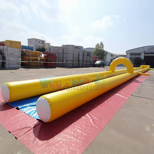High-quality yellow color pvc tobogan acuatico hinchable long inflatable water slide for sale - Product Image 4