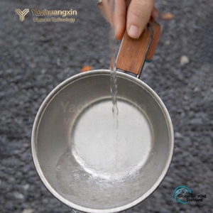 Aluminum <b>Camping</b> Pot With Wooden Handle Portable Outdoor Cooking Pot All Seasons Use - Product Image 4