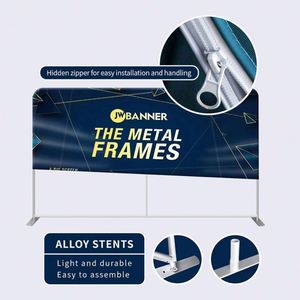 Toile de fond portable en tissu extensible personnalisé, résistante aux intempéries et imperméable, en polyester 250 GSM de haute qualité, la plus populaire - Product Image 4