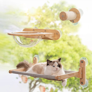 <span class=keywords><strong>Hamaca</strong></span> Moderna Ecológica para Gatos con Plataforma Integrada para Balcón, Ventana o Pared, con Ventosas y Estructura para Escalar - Product Image 3