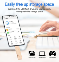 Clé USB rotative en bois 2-en-1 Type-C pour téléphone portable et ordinateur, gravure de logo personnalisée, cadeau créatif