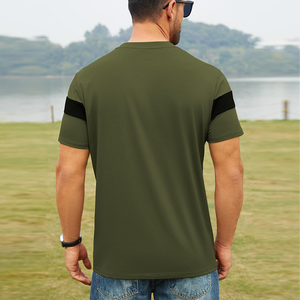Fabricante de ropa, camisas de verano para hombre, camisetas de manga corta a juego de colores a la moda, camisa informal de poliéster con cuello redondo - Product Image 6