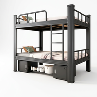 Lit superposé en métal au design moderne, cadre de lit double en fer pour dortoirs d'étudiants et auberges de jeunesse