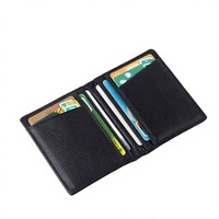 Portefeuille fin pour homme en cuir PU minimaliste personnalisé avec motif lettres, porte-cartes, porte-monnaie, vente en gros OEM