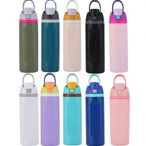 304 Stainless Steel Macaron Color Insulated <b>Cup</b> with Handle <b>Large</b> Capacity Sports Water <b>Cup</b> Straw Fruit <b>Cup</b> - Product Image 4