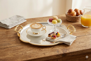 Elegante Plato Decorativo para Café y Postre con Acabado Espejo para Hogar, Hotel, Boda - Product Image 5
