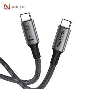 Câbles USB UNIEAN en gros d'usine 2M 3M, charge <span class=keywords><strong>rapide</strong></span> 8K Type C 4.0 USB C vers Type C, câbles de données 40 Gbps pour <span class=keywords><strong>iPhone</strong></span> avec gaine en nylon - Product Image 1