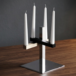 Candelabro Moderno de Metal para 4 Velas, Centro de Mesa Geométrico, Portavelas Decorativo para Decoración del Hogar, Comedor - Product Image 2