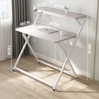 Vente en gros à bas prix OEM Pieds en métal Bureau d'ordinateur pliable avec rangement et design portable pour bureau à domicile et salon