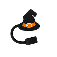 Couvercle de paille réutilisable 6-10mm Cheerleading Cartoon Paille Topper PVC Paille Charms Cover Wholesale Halloween Cute Drink Cover
