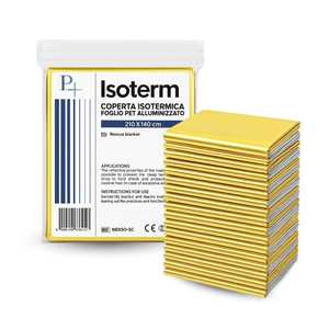 Coperta Isotermica 210x140 Cm per Soccorso, Sopravvivenza ed Emergenza, con Ritenzione di Calore, Oro e Argento - Product Image 1
