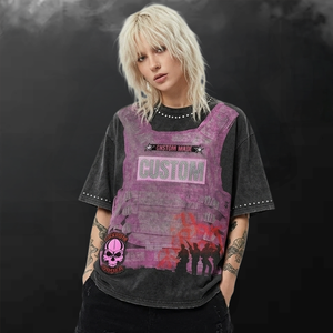 T-shirt personnalisé ODM en coton lourd 300 GSM, coupe vintage, oversize, court, style boxy, avec graphisme en strass, pour homme - Product Image 2