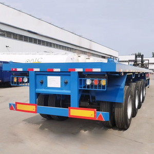 Semirremolque de Plataforma Plana de Acero de 3 Ejes, 20 pies/40 pies, Capacidad de Carga 1001-2000 kg, Marca Shandong, 12.5x2.5x1.5 m - Product Image 1