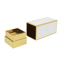 Boîtes dorées unies personnalisées avec Logo, emballages de bouteilles de parfum, pour cosmétiques, 50 pièces