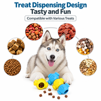 Jouet distributeur de friandises pour chien en caoutchouc naturel, résistant aux morsures, jouet interactif pour l'alimentation des chiens