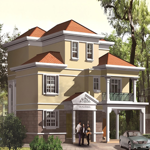 3D thiết kế biệt thự nhà prefab ánh sáng khung thép Modular prefab container sang trọng nhà tiền chế nhà biệt thự để bán - Product Image 1