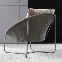 Fauteuil de jardin moderne en forme d'œuf pour extérieur, café en bord de mer, espace de loisirs, mobilier de patio, villa, café, en aluminium avec corde tressée