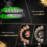 Nouvel Arrivage Grillz pour dents en Argent Sterling 925 et Moissanite, 8 sur 8, Grillz dentaire personnalisé entièrement pavé, style Hip Hop, certifié testeur