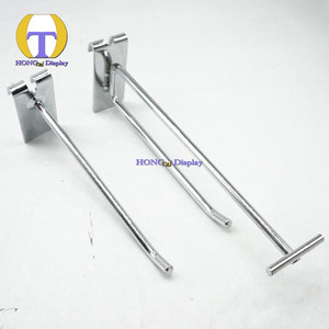 סופרמרקט פלסטיק חנות תצוגה מוצרים מוצרים פרונג יחיד צג וו כרום מתכת - Product Image 4