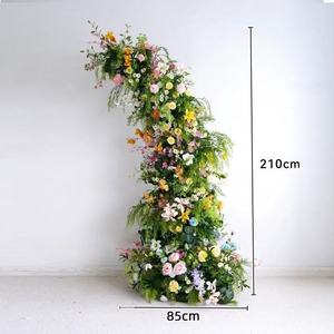 Ländlicher Waldhorn-Bogen Blumenarrangement Antrags-Hintergrund Fenster Hochzeitsdekoration Simulationsblumen - Product Image 4