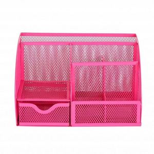 Desk Organizers and Accessories Metal Mesh Desktop Office Supplies with <b>6</b> Compartments and 1 <b>Drawer</b> Caddy Pen Holder - Product Image 6