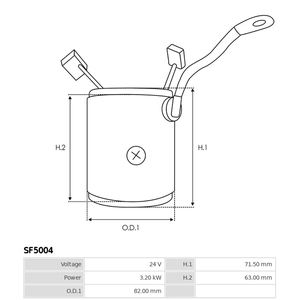 Başlangıç parçaları için 4D33 24V3.2kW için alan bobinleri stator ile marş motoru yokes - Product Image 3