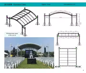 Estructura de escenario arqueada de aleación de aluminio de 12m x 10m x 6m, instalación rápida, estructura modular para festivales al aire libre, techo azul - Product Image 6