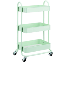 3-laags rolwagen met handvat, metalen transportkar voor badkamer & keuken, gereedschapsopslag, modern design - Product Image 1