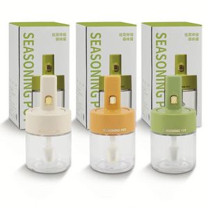 Custom Kitchen Packaging Airtight Clear Seasoning <b>Spice</b> Container Glass Condiment Powder Herb Salt <b>Jar</b> Set With Adjustable Spoon - Product Image 2