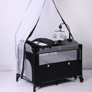 Berceau de chevet pliable au design moderne avec auvent en acier à mailles, nouvelle table à couches pour le <span class=keywords><strong>parc</strong></span>, l'hôpital, l'école, la salle à manger et le salon. - Product Image 1