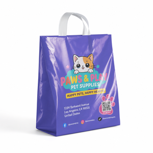 Luxury Shop Plastic Factory Price Custom Print Carry Wholesale Customized Reusable Shopping Bag With Handle For Pet Supplies - Product Image 1