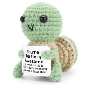 Tortuga Positiva, Regalos Divertidos, Peluche Emocional, Animales de Ganchillo Emocionales, Mini Peluches Lindos Hechos a Mano, Regalo Inspirador de Tortuga - Product Image 1