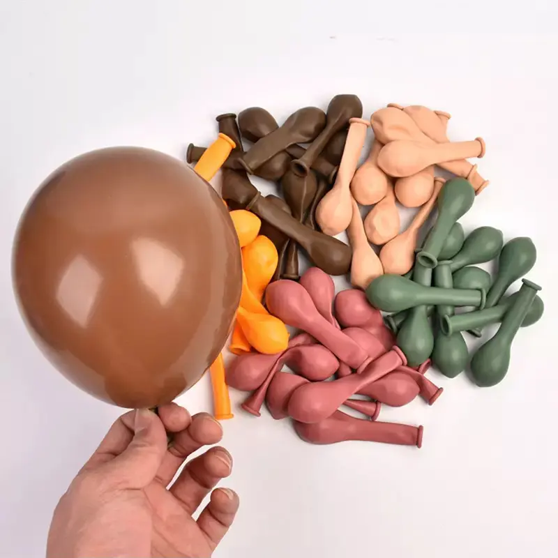 Hot selling round shape 5 inch retro bean color latex matte balloon