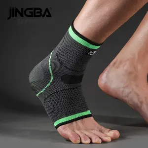 JINGBA Bas quantité minimale de commande Nylon Elastique 3D Tricoté Compression Pied Manchon de Protection Sportive Cheville soutien Pieds Wraps bandes