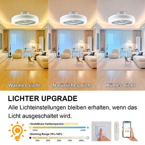 Ventilateur de plafond LED intelligent Magic Color pour chambre à coucher, salle à manger, avec application Bluetooth et musique, lampe ventilateur invisible - Product Image 2
