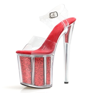 Sandali da Donna con <span class=keywords><strong>Tacco</strong></span> Alto 8 Pollici-20cm, Nero, <span class=keywords><strong>Tacco</strong></span> Sottile, per Banchetti e Pole Dance, Estivi, Punta Aperta, Moda Sfilata - Product Image 5