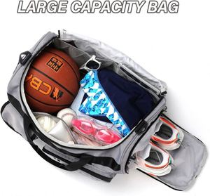 Sac de voyage pliable grande capacité avec fermeture éclair, sac de sport, sac de week-end, sac de nuit, sac de gym avec compartiment à chaussures - Product Image 3