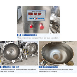 Orme thương mại cảm ứng nghiêng nấu nồi marmita một hơi con agitador 300L dầu Áo khoác Nồi áp suất - Product Image 4