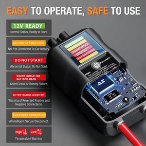Démarreur de batterie de <span class=keywords><strong>voiture</strong></span> portable puissant 3400A 16000mAh 12V Lithium-ion polymère, <span class=keywords><strong>pinces</strong></span> de sécurité intelligentes, 960CCA, 40 démarrages, USB-C, LED - Product Image 3