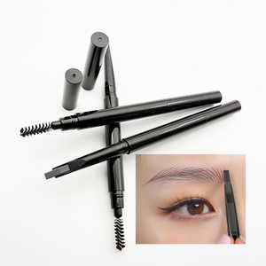 Bán Buôn Chất Lượng Cao Medium Brown Vegan Đen Đúp Đứng Đầu 2 Trong 1 Không Thấm Nước Microblading Nhãn Hiệu Riêng Tùy Chỉnh Lông Mày Bút Chì - Product Image 3
