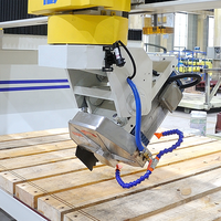 Machine à scier à pont en pierre à 4 axes contrôlée par PLC avec boîte de vitesses pour quartz, marbre, porcelaine, granit, longueur maximale de 3200 mm, moteur de 15 kW