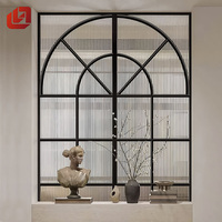 Ventanas abatibles de aluminio con decoración arqueada de estilo francés Retro NOCO para Villa y Hotel