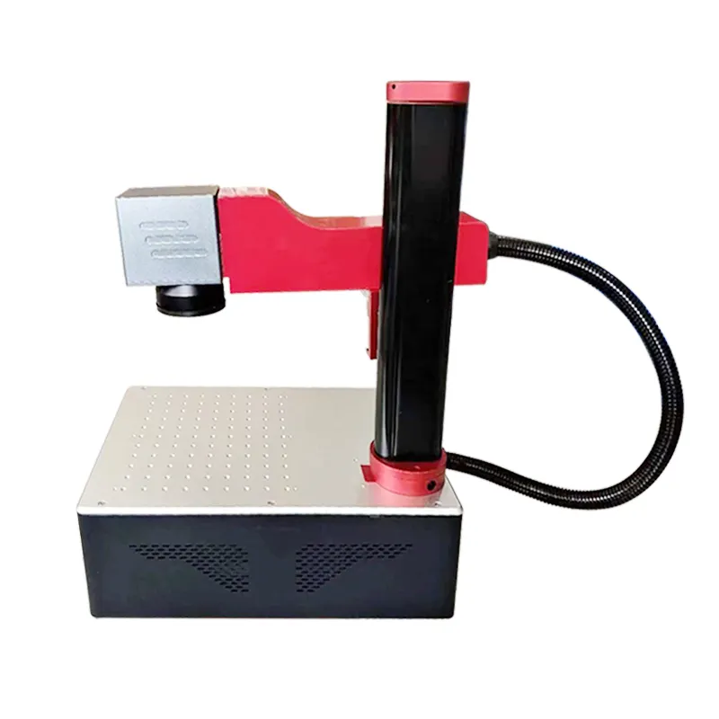 Low Price 20W 30W Portable Desktop Fiber Laser Marking Machine with Rotary Axis for Pigeon Bird Leg Metal Ring Engraving